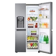 LG 634L Side by Side (Dark Graphite), Is og vand dispenser, Energiklasse E, Vand-/isdispenser uden vandtilkobling, Smart Diagnosis™, GSLV31DSXE