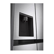 LG 635L Side by Side (Shiny Steel), Is og vand dispenser, Energiklasse F, Vand-/isdispenser med vandtilkobling, Smart Diagnosis™, GSLV50PZXM