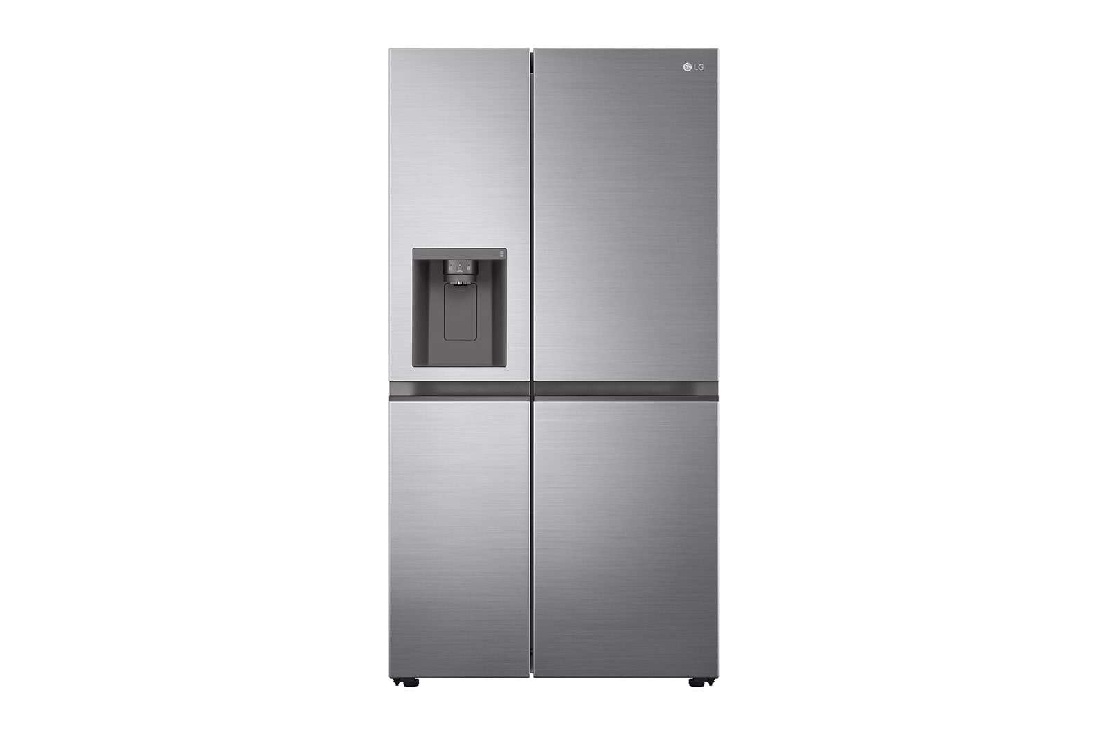 Visning forfra af 635L Side by Side (Shiny Steel), Energiklasse E, Vand-/isdispenser uden vandtilkoblingg, Smart Diagnosis™ GSLV51PZXE