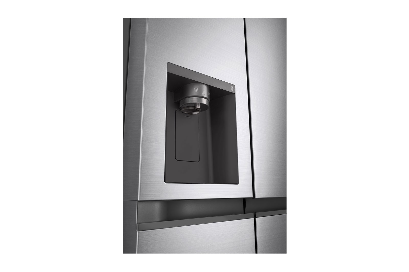 LG 635L Side by Side (Shiny Steel), Energiklasse E, Vand-/isdispenser uden vandtilkoblingg, Smart Diagnosis™ , GSLV51PZXE