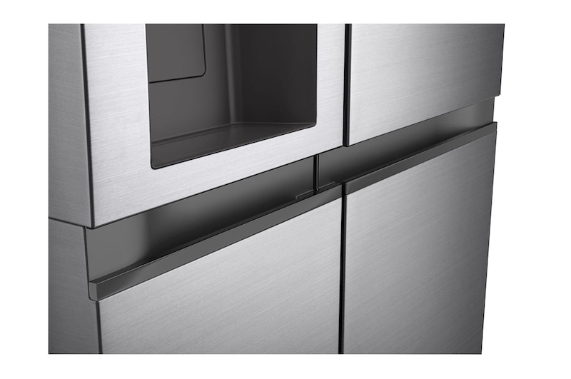 LG 635L Side by Side (Shiny Steel), Energiklasse E, Vand-/isdispenser uden vandtilkoblingg, Smart Diagnosis™ , GSLV51PZXE