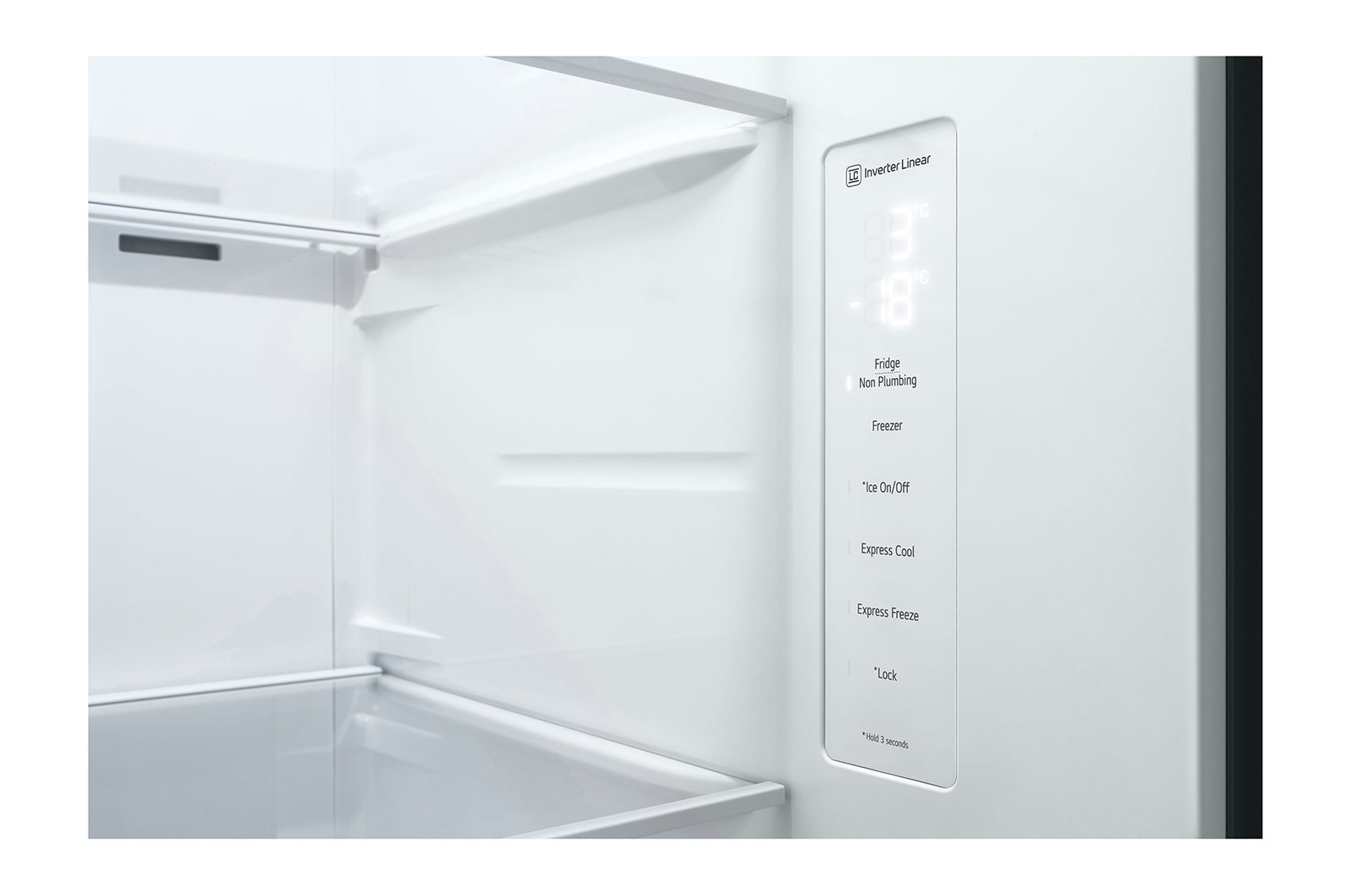 LG 635L Side by Side (Shiny Steel), Energiklasse E, Vand-/isdispenser uden vandtilkoblingg, Smart Diagnosis™ , GSLV51PZXE