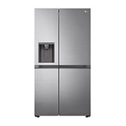 Visning forfra af 635L Side by Side (Shiny Steel), Energiklasse E, Vand-/isdispenser uden vandtilkoblingg, Smart Diagnosis™ GSLV51PZXE