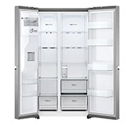 LG 635L Side by Side (Shiny Steel), Energiklasse E, Vand-/isdispenser uden vandtilkoblingg, Smart Diagnosis™ , GSLV51PZXE