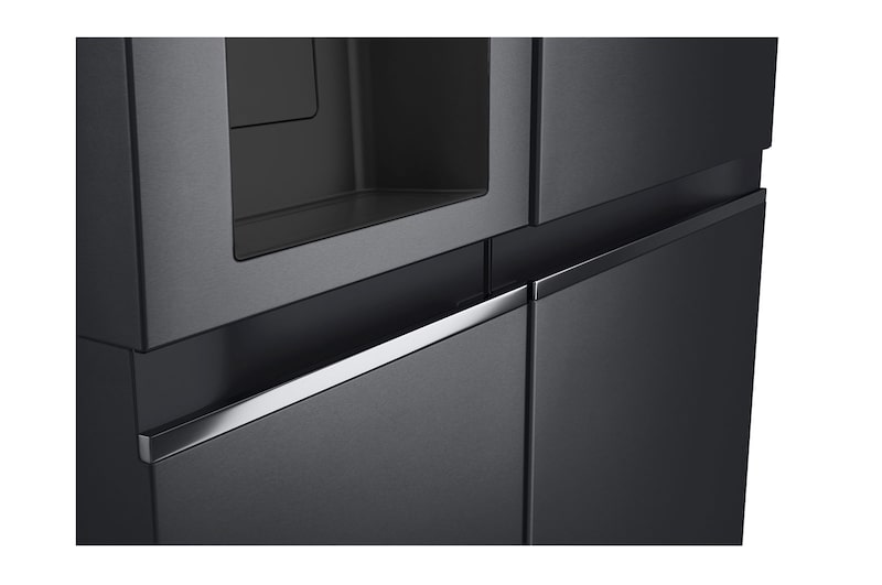 LG 635L Side by Side (Matte Black Stainless Steel), Energiklasse F, Vand-/isdispenser med vandtilkobling, Smart Diagnosis™ med Wi-Fi, GSLV70MCTM