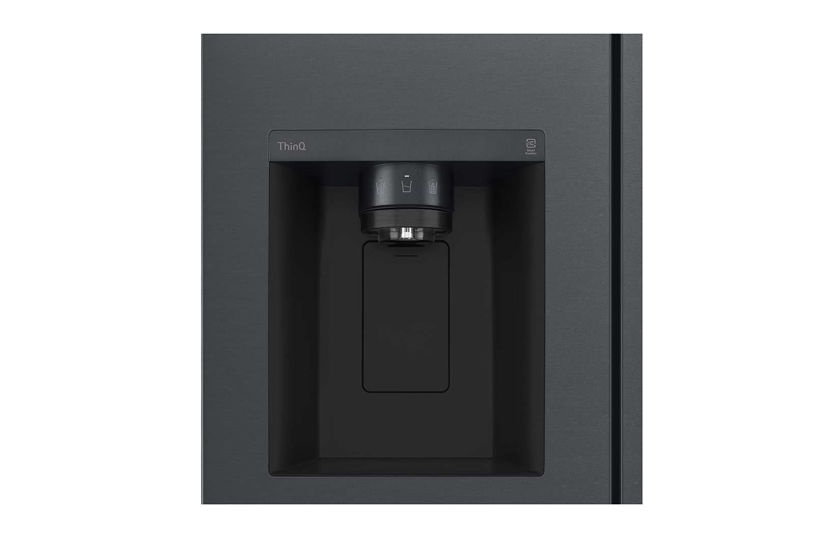 LG 635L Side by Side (Matte Black Stainless Steel), Energiklasse F, Vand-/isdispenser med vandtilkobling, Smart Diagnosis™ med Wi-Fi, GSLV70MCTM