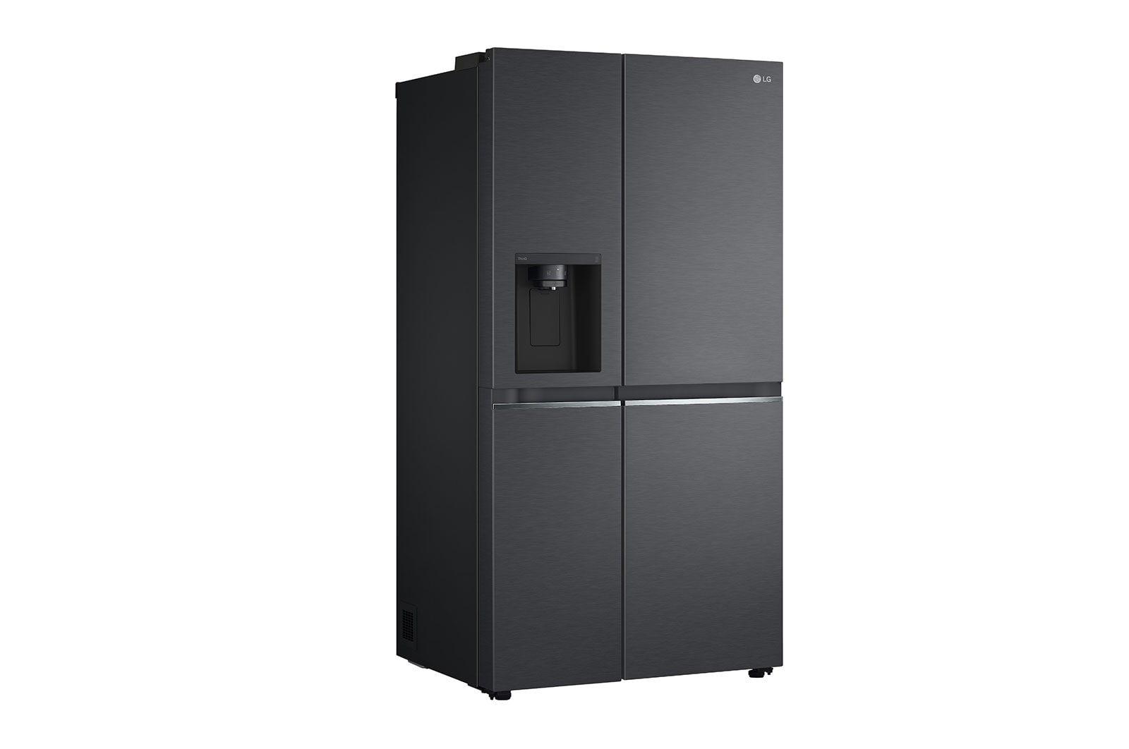 LG 635L Side by Side (Matte Black Stainless Steel), Energiklasse F, Vand-/isdispenser med vandtilkobling, Smart Diagnosis™ med Wi-Fi, GSLV70MCTM
