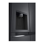 LG 635L Side by Side (Matte Black Stainless Steel), Energiklasse F, Vand-/isdispenser med vandtilkobling, Smart Diagnosis™ med Wi-Fi, GSLV70MCTM