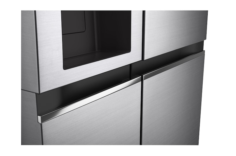 LG 635L Side by Side (Shiny Steel), Is og vand dispenser, Energiklasse E, Vand-/isdispenser med vandtilkobling, Smart Diagnosis™ med Wi-Fi, GSLV70PZLE