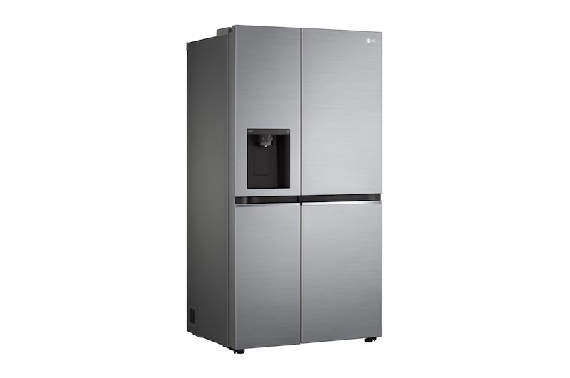 LG 635L Side by Side (Shiny Steel), Is og vand dispenser, Energiklasse E, Vand-/isdispenser med vandtilkobling, Smart Diagnosis™ med Wi-Fi, GSLV70PZLE