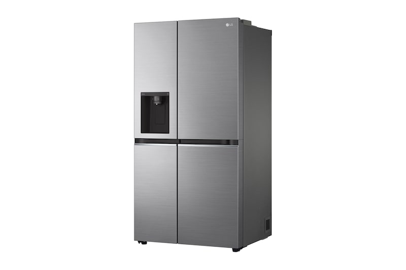LG 635L Side by Side (Shiny Steel), Is og vand dispenser, Energiklasse E, Vand-/isdispenser med vandtilkobling, Smart Diagnosis™ med Wi-Fi, GSLV70PZLE