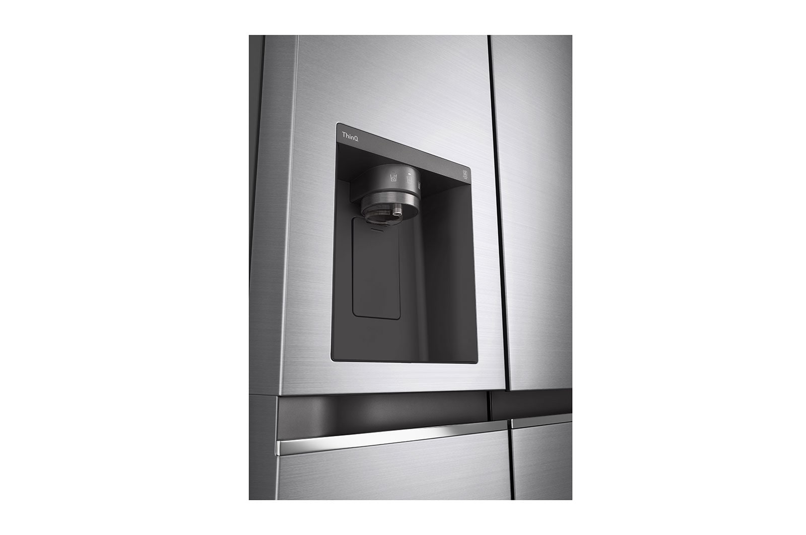 LG 635L Side by Side (Shiny Steel, Energiklasse D, Vand-/isdispenser med vandtilkobling, Smart Diagnosis™ med Wi-Fi, GSLV70PZTD