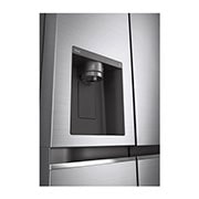LG 635L Side by Side (Shiny Steel, Energiklasse D, Vand-/isdispenser med vandtilkobling, Smart Diagnosis™ med Wi-Fi, GSLV70PZTD