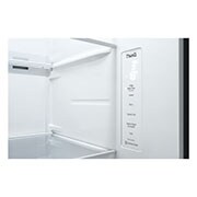 LG 635L Side by Side (Shiny Steel, Energiklasse D, Vand-/isdispenser med vandtilkobling, Smart Diagnosis™ med Wi-Fi, GSLV70PZTD
