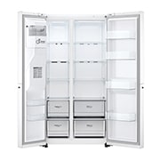 LG 635L Side by Side (Shiny Steel, Energiklasse D, Vand-/isdispenser med vandtilkobling, Smart Diagnosis™ med Wi-Fi, GSLV70PZTD