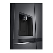 LG 635L Side by Side (Matte Black Steel), Is og vand dispenser, Energiklasse E, Vand-/isdispenser uden vandtilkobling, Smart Diagnosis™ med Wi-Fi, GSLV71MCLE
