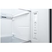 LG 635L Side by Side (Matte Black Steel), Is og vand dispenser, Energiklasse E, Vand-/isdispenser uden vandtilkobling, Smart Diagnosis™ med Wi-Fi, GSLV71MCLE