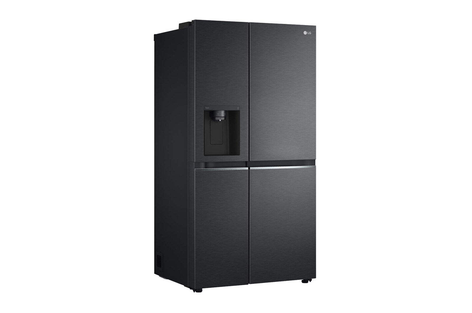 LG 635L Side by Side (Matte Black Steel), Is og vand dispenser, Energiklasse E, Vand-/isdispenser uden vandtilkobling, Smart Diagnosis™ med Wi-Fi, GSLV71MCLE