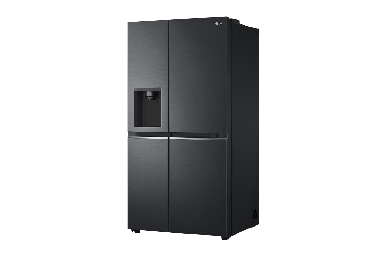 LG 635L Side by Side (Matte Black Steel), Is og vand dispenser, Energiklasse E, Vand-/isdispenser uden vandtilkobling, Smart Diagnosis™ med Wi-Fi, GSLV71MCLE