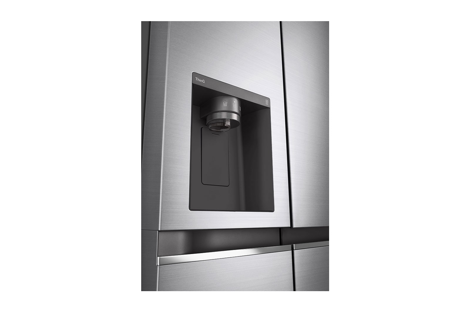 LG 635L Side by Side (Shiny Steel, Energiklasse D, Vand-/isdispenser uden vandtilkobling, Smart Diagnosis™ med Wi-Fi, GSLV71PZTD
