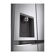LG 635L Side by Side (Shiny Steel, Energiklasse D, Vand-/isdispenser uden vandtilkobling, Smart Diagnosis™ med Wi-Fi, GSLV71PZTD