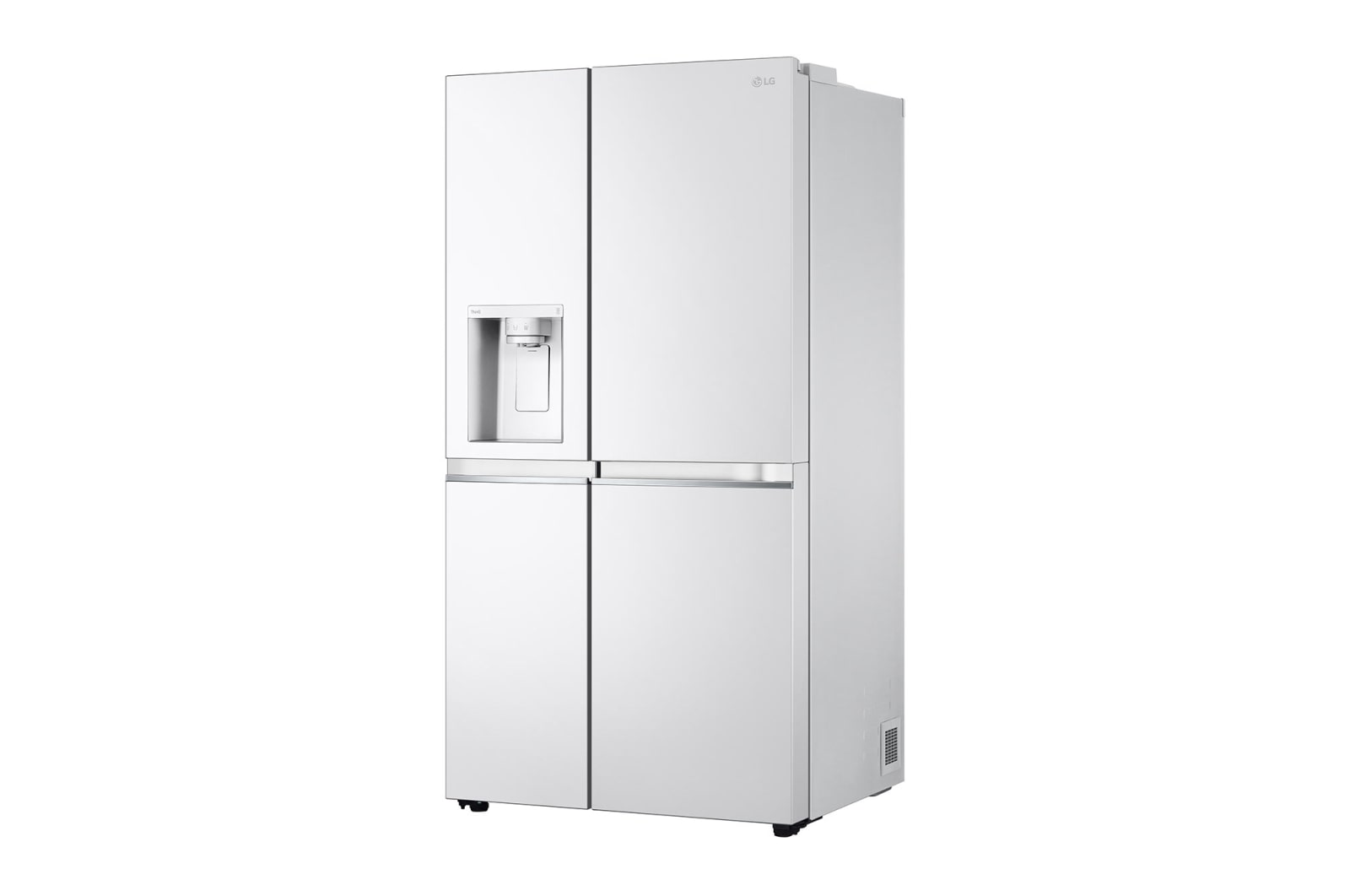 LG 635L Side by Side (Hvid), Is og vand dispenser, Energiklasse E, Vand-/isdispenser uden vandtilkobling, Smart Diagnosis™ med Wi-Fi, GSLV71SWTE