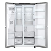 LG 635L Side by Side (Metal Sorbet), Energiklasse C, Vand-/isdispenser uden vandtilkobling, Smart Diagnosis™ med Wi-Fi, GSLV91MBAC