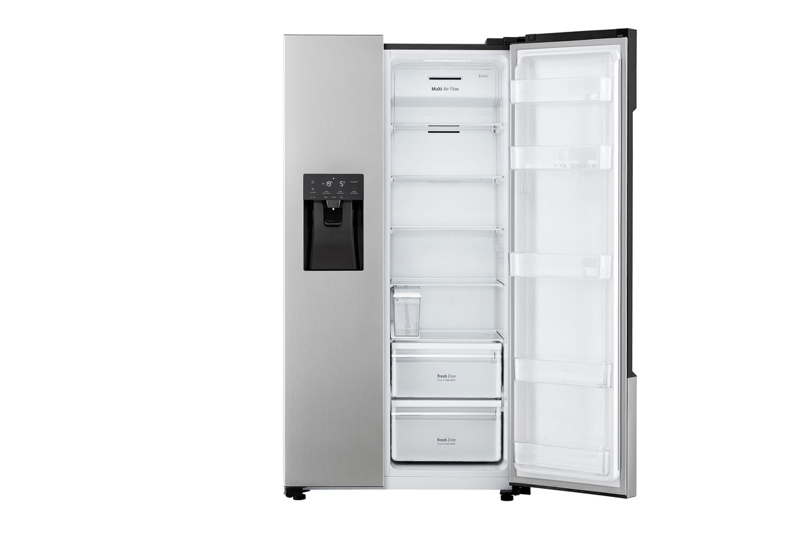 LG 562L Side by Side (Silver), Energiklasse E, Vann/isdispenser uden vandtilkobling, GSM32HSBEH