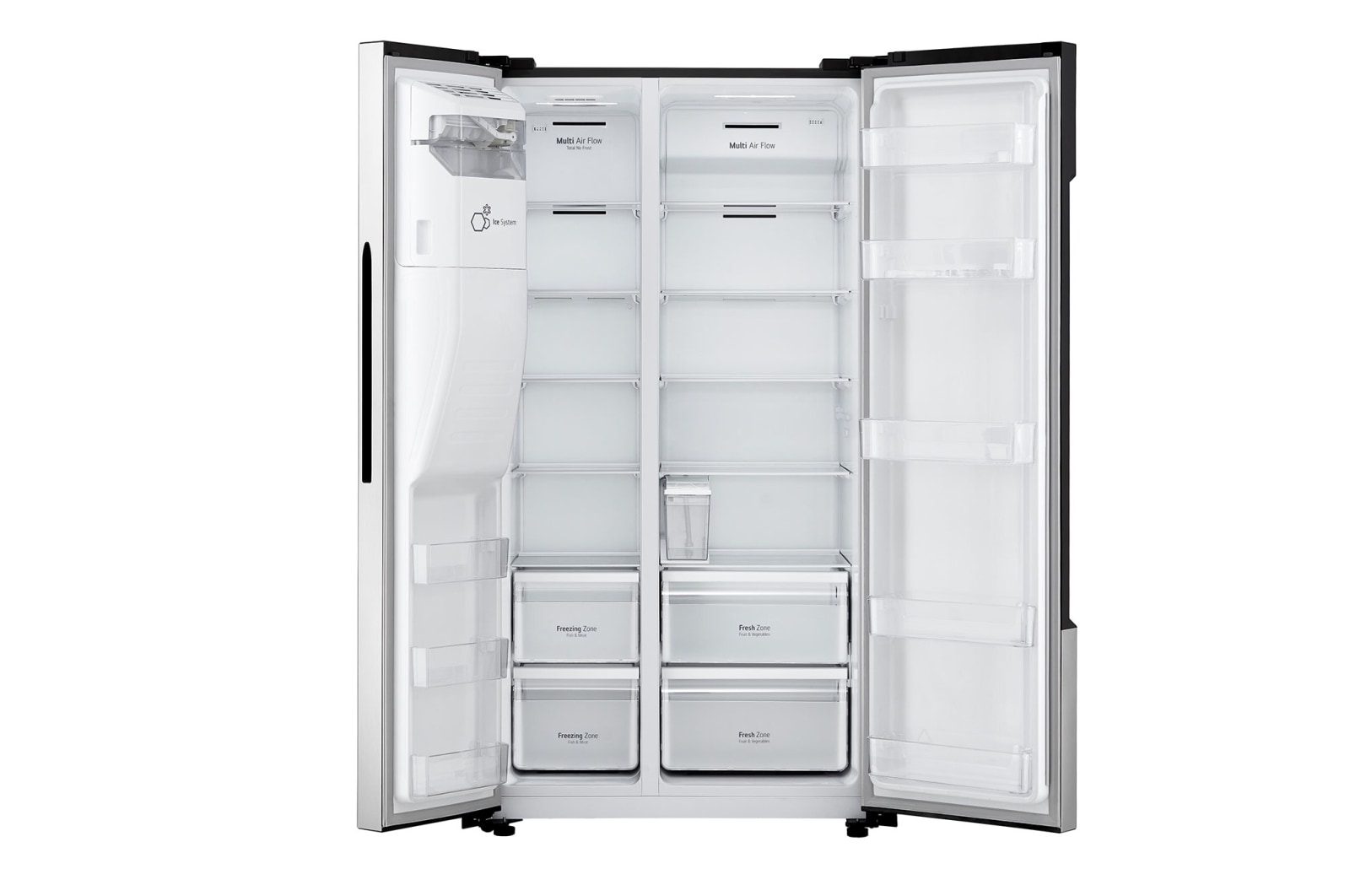 LG 562L Side by Side (Silver), Energiklasse E, Vann/isdispenser uden vandtilkobling, GSM32HSBEH