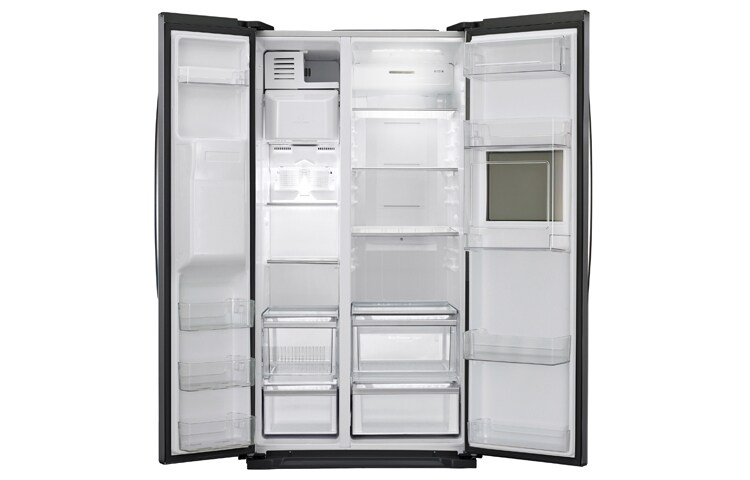 LG Afrimningsfrit side-by-side-skab i med isdispenser og minibar (507 L), GSP325WBCV