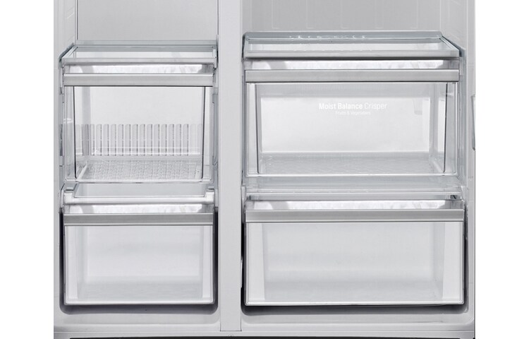 LG Afrimningsfrit side-by-side-skab i med isdispenser og minibar (507 L), GSP325WBCV