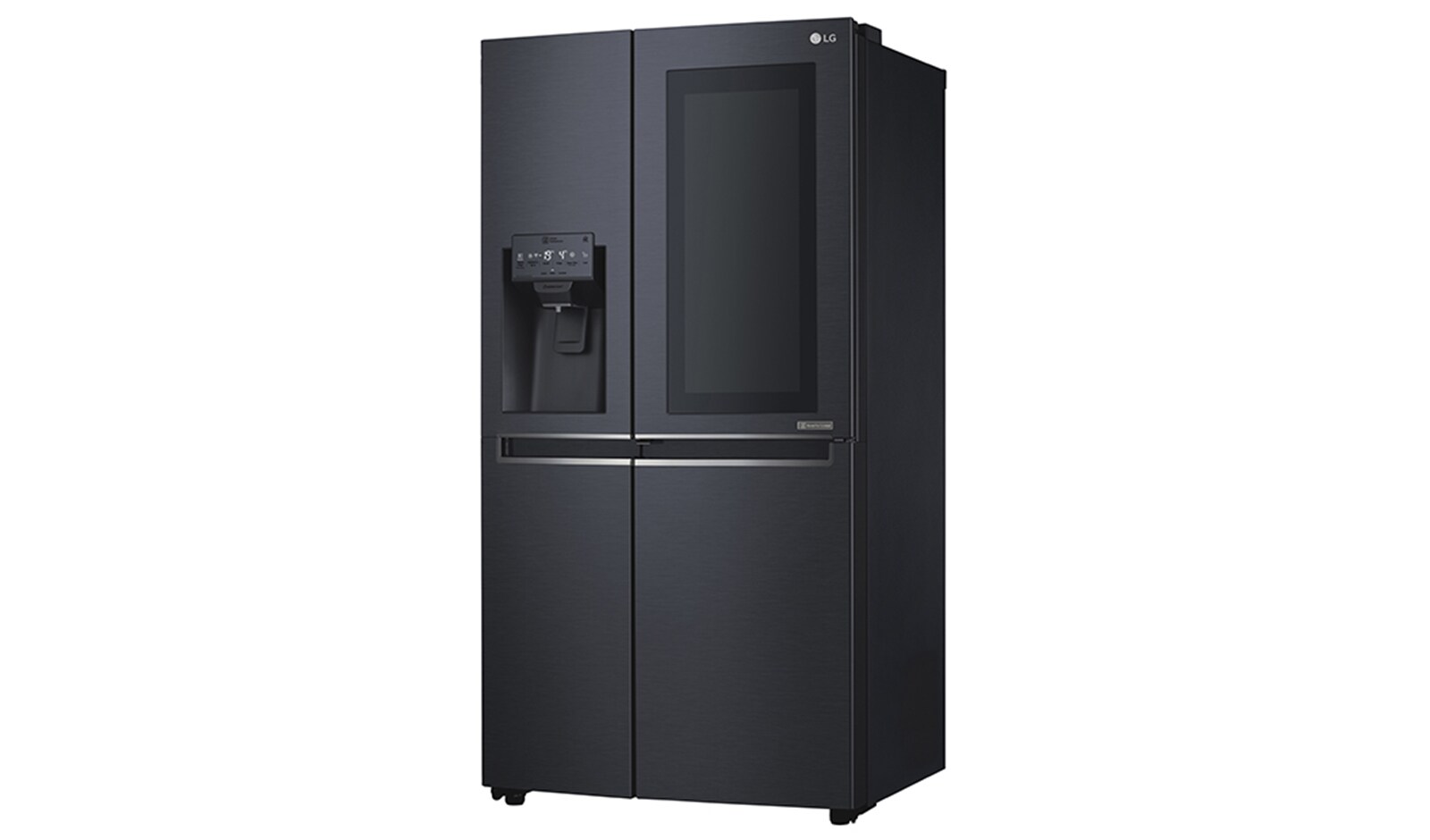 LG 625L InstaView Door in Door™ Side by Side (Matte Black), Energiklasse F, Vand-/isdispenser med vandtilkobling, Smart Diagnosis™ med Wi-Fi, GSX960MTAZ