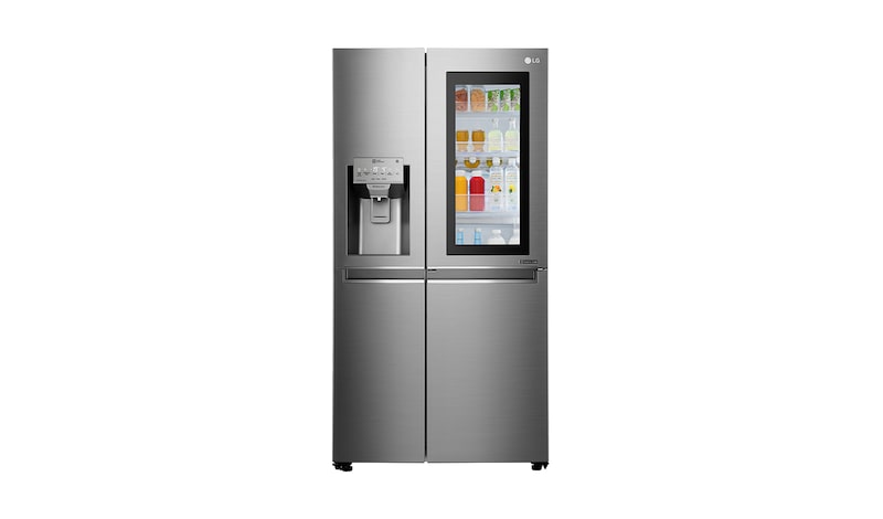 LG 625L InstaView Door in Door™ Side by Side (Noble Steel) Energiklasse F Plumbing, Smart Diagnosis™ med wifi, GSX960NSAZ