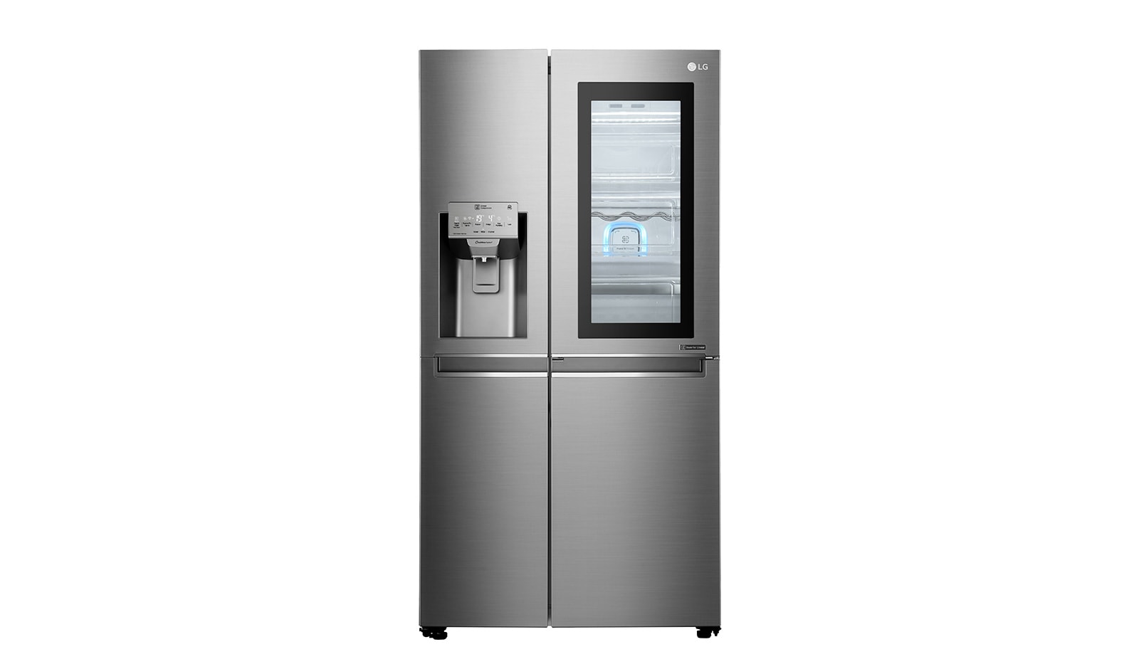 LG 625L InstaView Door in Door™ Side by Side (Noble Steel) Energiklasse F Plumbing, Smart Diagnosis™ med wifi, GSX960NSAZ