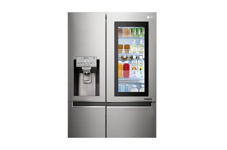 LG 625L InstaView Door in Door™ Side by Side (Noble Steel) Energiklasse F Plumbing, Smart Diagnosis™ med wifi, GSX960NSAZ
