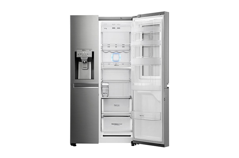 LG 625L InstaView Door in Door™ Side by Side (Noble Steel) Energiklasse F Plumbing, Smart Diagnosis™ med wifi, GSX960NSAZ