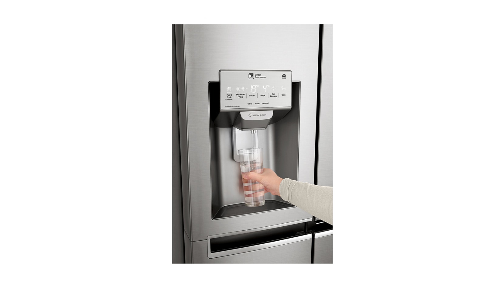 LG 625L InstaView Door in Door™ Side by Side (Noble Steel) Energiklasse F Plumbing, Smart Diagnosis™ med wifi, GSX960NSAZ