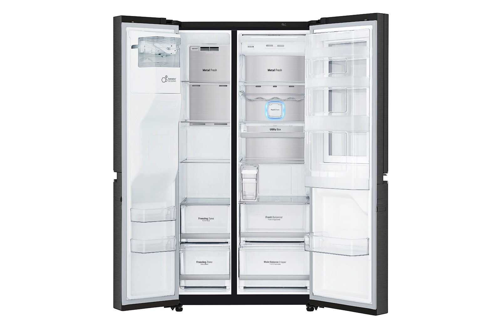 LG 625L InstaView Door in Door™ Side by Side (Matte Black) - Energiklasse E, Vand-/isdispenser uden vandtilkobling og Smart Diagnosis™ med Wi-Fi, GSX961MCCE