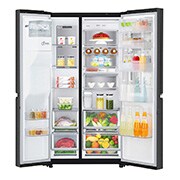 LG 625L InstaView Door in Door™ Side by Side (Matte Black) - Energiklasse E, Vand-/isdispenser uden vandtilkobling og Smart Diagnosis™ med Wi-Fi, GSX961MCCE