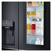 LG 625L InstaView Door in Door™ Side by Side (Matte Black), Energiklasse F, Vand-/isdispenser med vandtilkobling, Smart Diagnosis™ med Wi-Fi, GSX960MCVZ
