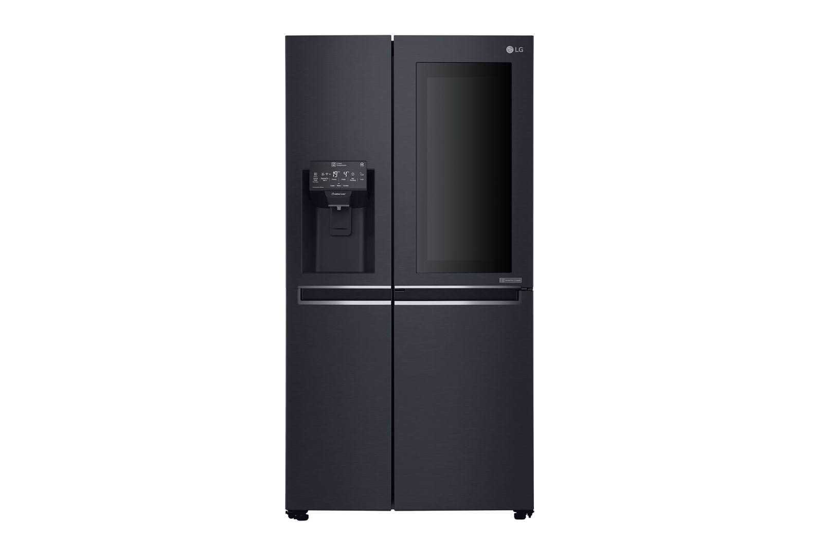 LG 625L InstaView Door in Door™ Side by Side (Matte Black), Energiklasse F, Vand-/isdispenser med vandtilkobling, Smart Diagnosis™ med Wi-Fi, GSX960MCVZ