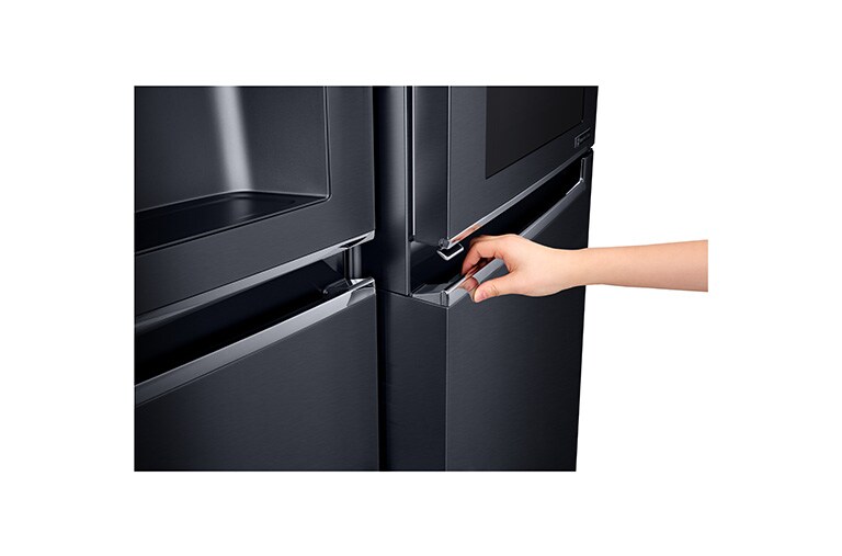 LG 625L InstaView Door in Door™ Side by Side (Matte Black), Energiklasse F, Vand-/isdispenser uden vandtilkobling, Smart Diagnosis™ med Wi-Fi, GSX961MTAZ