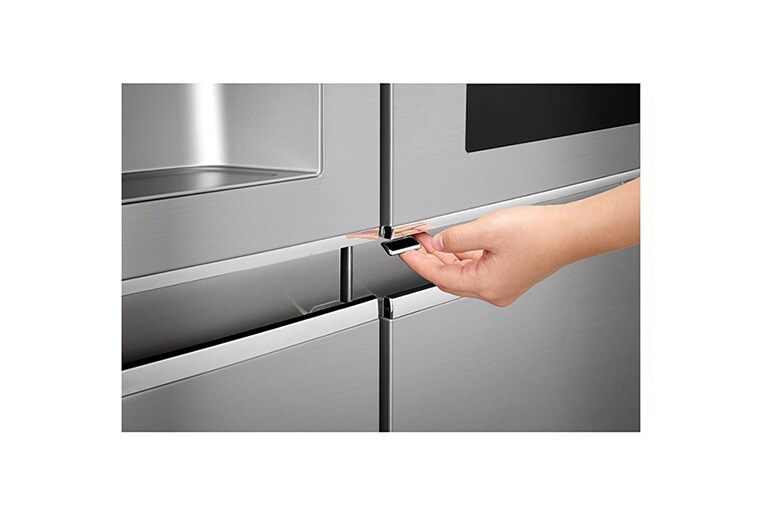 LG 625L InstaView Door in Door™ Side by Side (Perfect Steel) - Energiklasse F, Vand-/isdispenser uden vandtilkobling og Smart Diagnosis™ med Wi-Fi, GSX961NSAZ