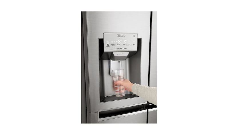 LG 625L InstaView Door in Door™ Side by Side (Perfect Steel) - Energiklasse F, Vand-/isdispenser uden vandtilkobling og Smart Diagnosis™ med Wi-Fi, GSX961NSAZ