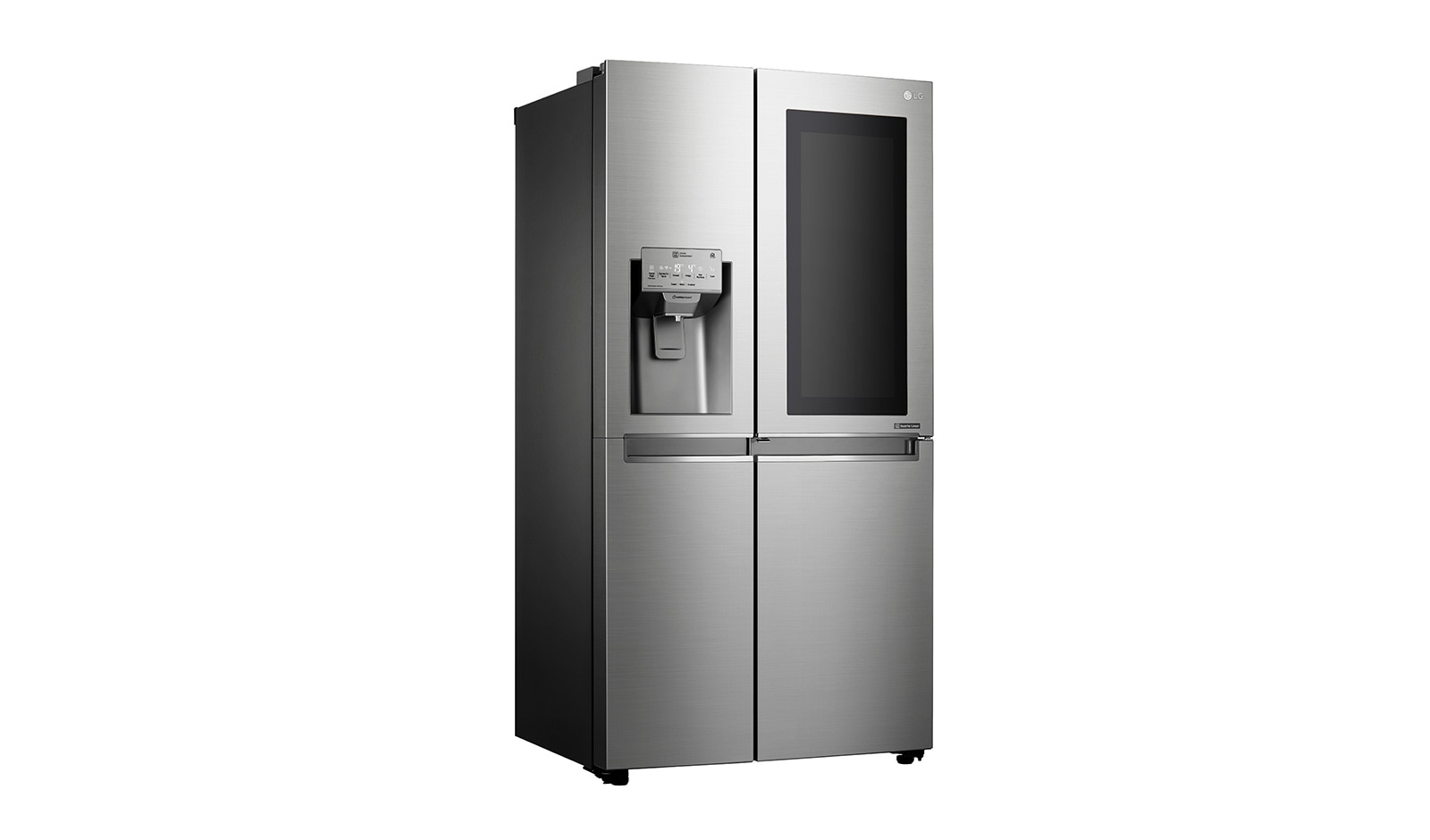 LG 625L InstaView Door in Door™ Side by Side (Perfect Steel) - Energiklasse F, Vand-/isdispenser uden vandtilkobling og Smart Diagnosis™ med Wi-Fi, GSX961NSAZ