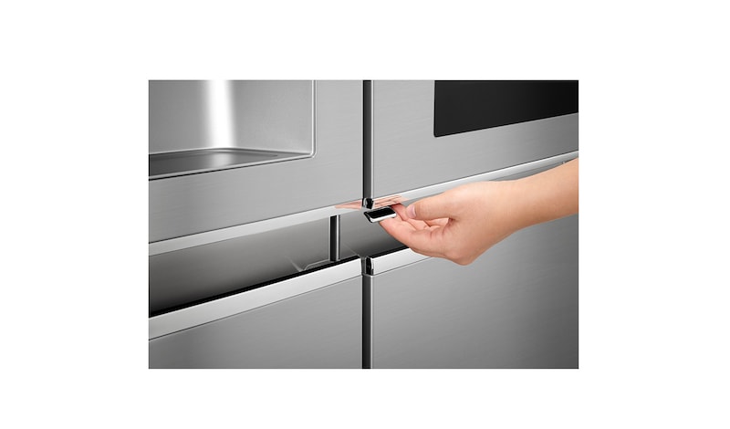 LG 625L InstaView Door in Door™ Side by Side (Perfect Steel) - Energiklasse F, Vand-/isdispenser uden vandtilkobling og Smart Diagnosis™ med Wi-Fi, GSX961NSAZ