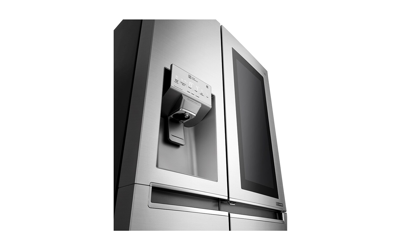 LG 625L InstaView Door in Door™ Side by Side (Perfect Steel) - Energiklasse F, Vand-/isdispenser uden vandtilkobling og Smart Diagnosis™ med Wi-Fi, GSX961NSAZ