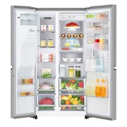 LG 625L InstaView Door in Door™ Side by Side (Perfect Steel) - Energiklasse F, Vand-/isdispenser uden vandtilkobling og Smart Diagnosis™ med Wi-Fi, GSX961NSCZ
