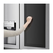 LG 625L InstaView Door in Door™ Side by Side (Perfect Steel) - Energiklasse F, Vand-/isdispenser uden vandtilkobling og Smart Diagnosis™ med Wi-Fi, GSX961NSCZ
