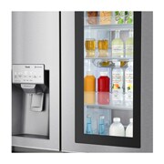 LG 625L InstaView Door in Door™ Side by Side (Perfect Steel) - Energiklasse F, Vand-/isdispenser uden vandtilkobling og Smart Diagnosis™ med Wi-Fi, GSX961NSCZ